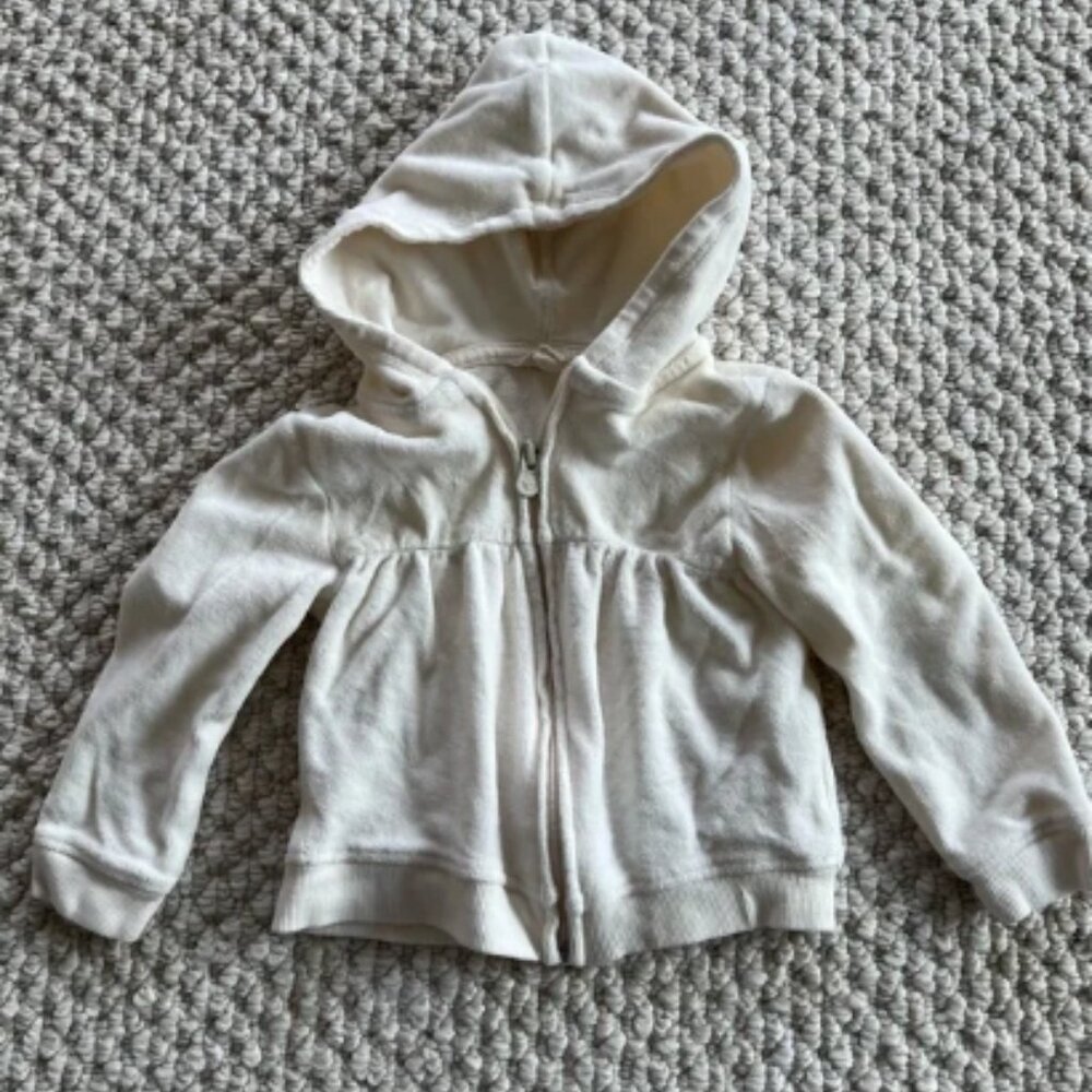 Burts Bees Cream Hoodie Size 18mos - Picture 2 of 4